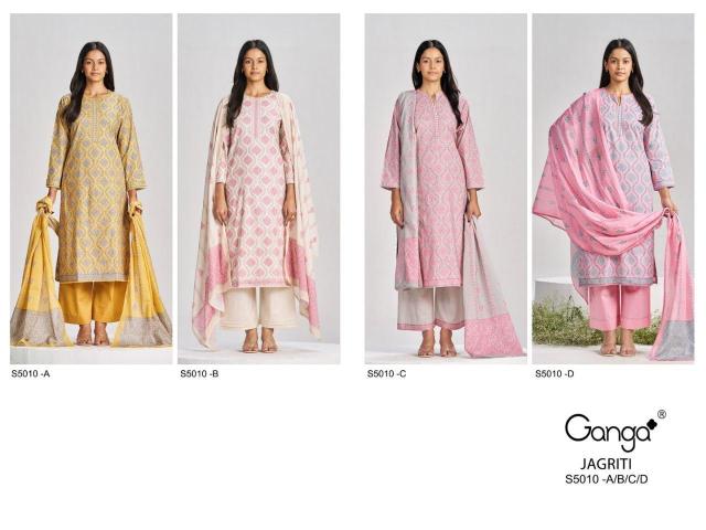 Ganga jagriti 5010 wholesale crepe dress materials